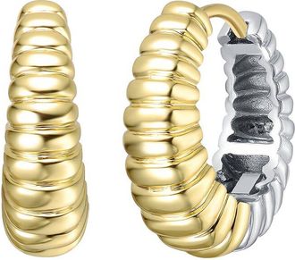 Rachel Glauber Plated Hoop Earrings