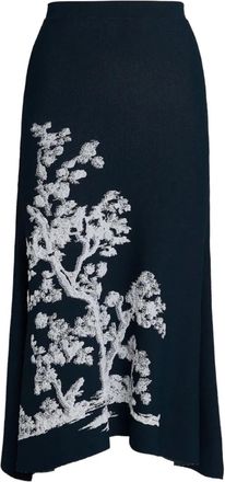 Erdem Gonna midi con stampa - Blu