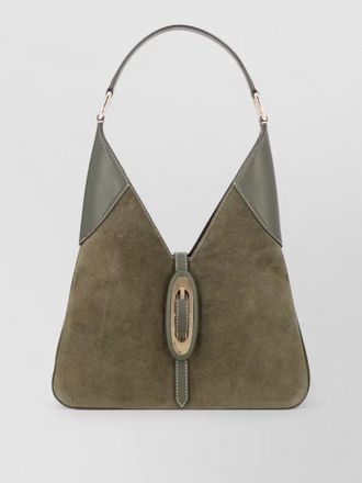 Michael Kors suede shoulder bag oval buckle detail