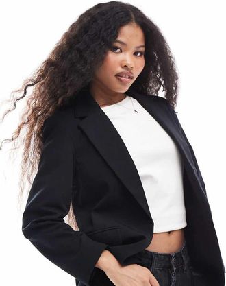 Miss Selfridge relaxed fit essential blazer in black