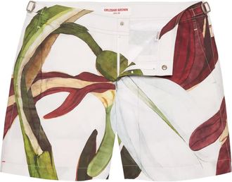 Orlebar Brown Costume da bagno Bulldog a fiori - Bianco