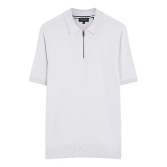 Ted Baker Daldin Rayon Zip Lichtblauwe Polo Shirt