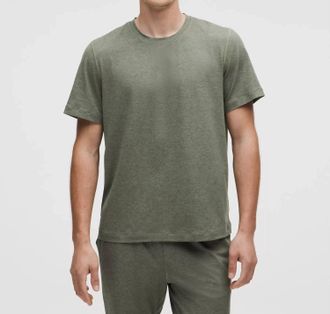 lululemon Mens Soft Jersey Short-Sleeve Shirt In Olive