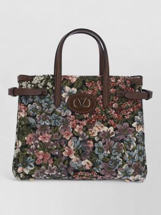 Valentino Garavani tote bag structured shape floral pattern handles