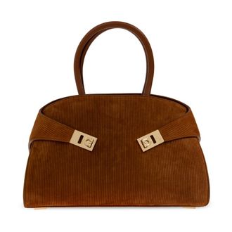 Ferragamo Hug Medium Handtas - Dames - Handtassen - Bruin - ONE Size - Leer - Tassen