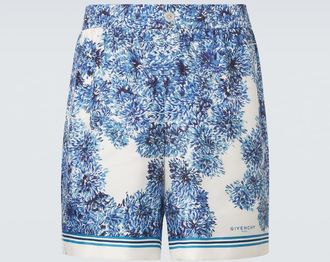 Givenchy Couture Seam printed silk twill shorts
