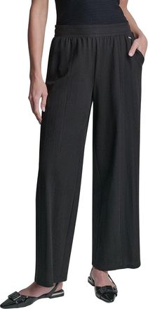 DKNY Pull-On Mini Logo Linen-Blend Pant
