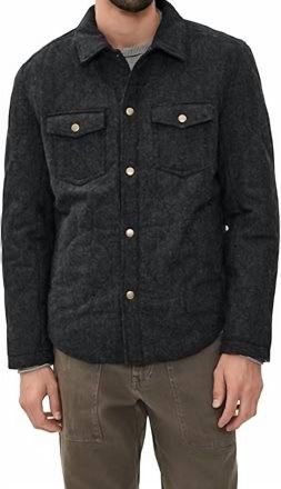 Billy Reid Onion Quilted Theo Shirt Jacket In Charcoal Heather
