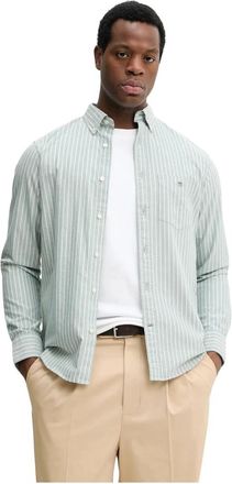 GANT Klassiek Oxford Streep Shirt - Heren - Casual Overhemden - Groen - S - Katoen - Overhemden