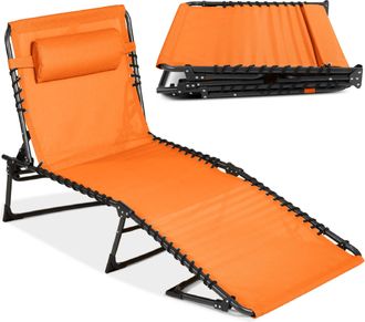 Best Choice Products Patio Chaise Lounge Chair, Outdoor Portable Adjustable Pool Recliner w/ Pillow