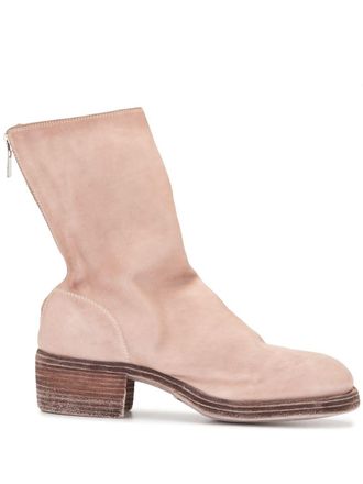 Guidi suede zip-up ankle boots - women - Leather/Leather/Leather - 36 - Pink