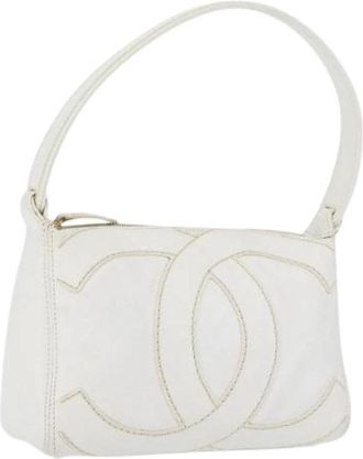 Chanel Pre-owned Leren Vintage Schoudertas - Dames - Vintage Schoudertas - Wit - ONE Size - Leer - Vintage