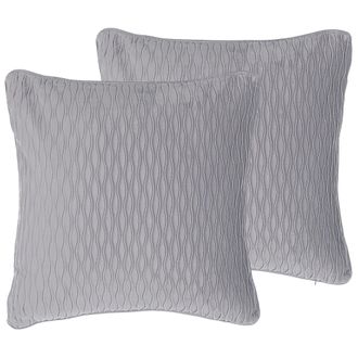 Beliani Conjunto De 2 Cojines Decorativos Patr&oacute;n Gris Rect&aacute;ngulo 45 X 45 Cm Accesorios Decoraci&oacute;n Tradicional Moderna Motari