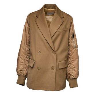 Dondup Blazers, female, Beige, Size: M Peacoat doppiopetto