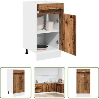 vidaXL Cassetto - Mobile con Cassetto Lyon Legno Antico 40x46x81,5cm