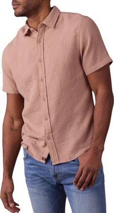 The Normal Brand Kalo Short Sleeve Button Up Shirt In Driftwood