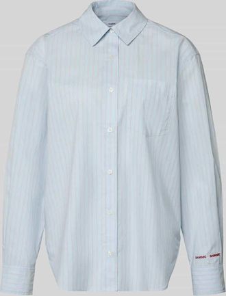 Samsøe & Samsøe Hemdbluse mit Knopfleiste Modell LOVA in Hellblau, Größe XL