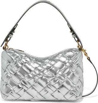 Aim&eacute;e Ava Convertible Leather Shoulder Bag in Woven Metallic at Nordstrom