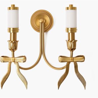 Mrs. Alice Marilyn Bow Rechargeable Double Wall Light in Brass at Nordstrom