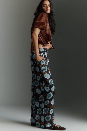 Maeve The Brooklin Printed Wide-Leg Pull-On Pants by Maeve
