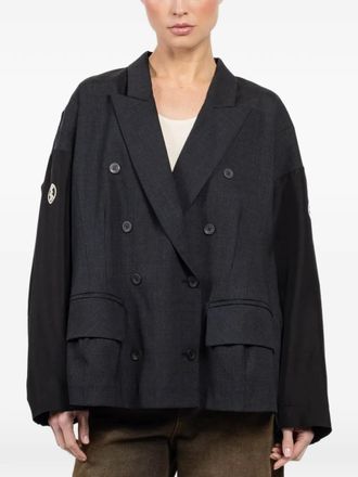 Ibrigu jacquard double-breasted jacket - Black