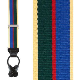 Trafalgar Store Sumner 35mm Grosgrain Weave Striped Button End Suspenders in Yellow Stripe at Nordstrom