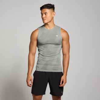 MyProtein Camiseta sin mangas y sin costuras con estampado gráfico de pilares Tempo para hombre de MP - Gris tormenta - S