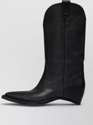 Maison Margiela western leather mid calf boots pointed