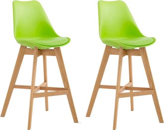 Clp Clp - Set De 2 Taburetes Cannes Asiento En Polipropileno Verde Natural