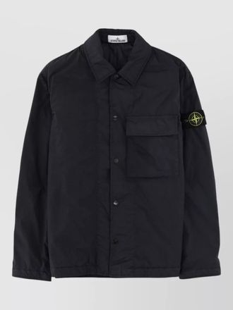 Stone Island padded overshirt jacket chest pocket detail