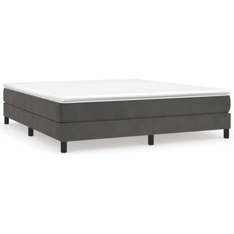 Berkfield Home Box Spring Bed Frame Dark Grey 180x200 cm Super King Velvet