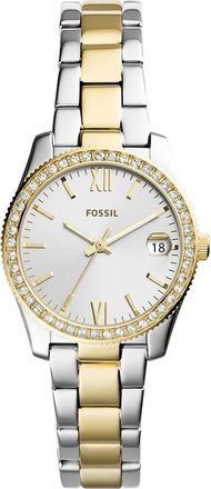 Fossil Accessoires, Dames, Grijs, ONE Size, Elegante Zilveren Scarlette Dameshorloge