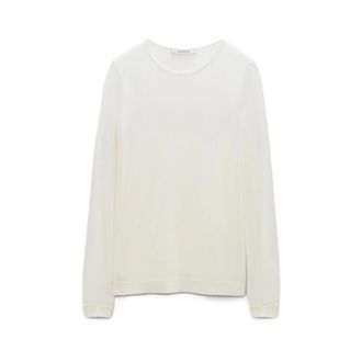 Dorothee Schumacher Kasjmier Trui Bodycon Luxe Ronde Hals - Dames - Cashmere truien - Wit - S - Kasjmier - Truien & Vesten