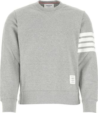 Thom Browne Klassieke Grijze Sweater met 4 Bar - Heren - Sweatshirts - Grijs - M - Katoen - Hoodies & sweatvesten