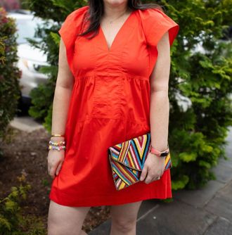 Pinch Design Sleeveless Tiered Mini Dress In Tomatoe