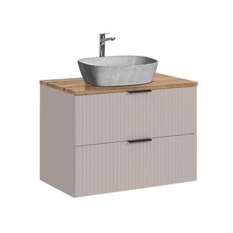 Petits Meubles Mueble lavabo imitaci&oacute;n piedra estratificado Beige