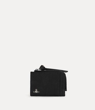 Vivienne Westwood Card Holder With Zip Leather Off-black One Size Unisex