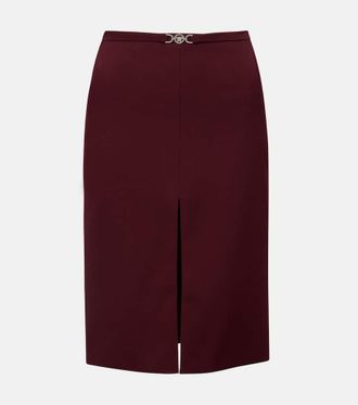 Versace Medusa wool gabardine pencil skirt