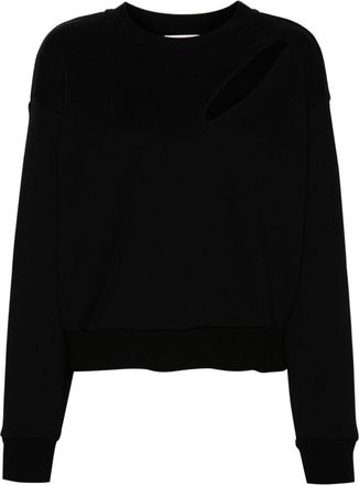 Alexander McQueen logo-embroidered sweatshirt - women - Cotton/Polyester - 38 - Black