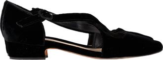 Alexandre Birman Criscross Flats in Black Velvet
