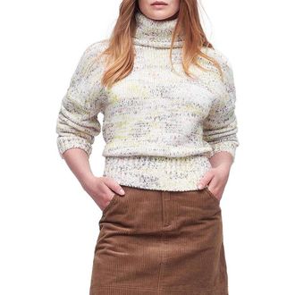 Barbour Berryman Marled Cotton Blend Turtleneck Sweater in Multi at Nordstrom, Size 4 Us