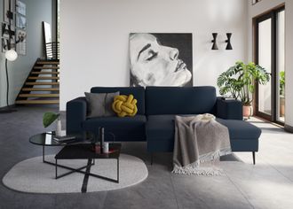 Domo Collection Ecksofa »Modica kompakt und elegant, Breite 244, L-Form« moderne Optik mit extrabreiter Recamiere, auch in Cord
