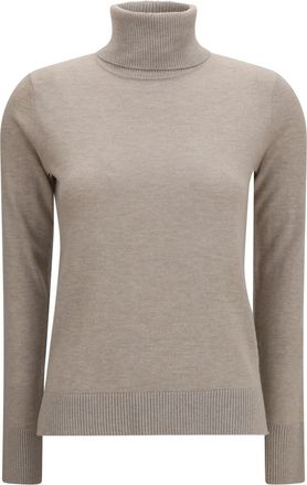 Max Mara Virgin Wool Turtleneck Sweater - Beige