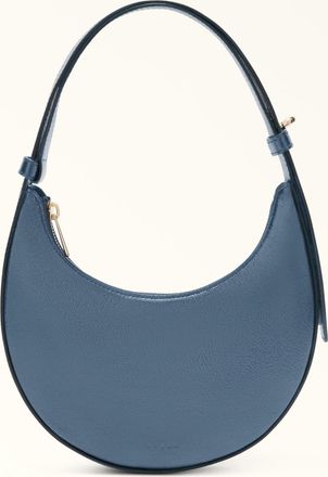 Furla Delizia Mini Bag Xl Grigio Blu Piuma Metal Calf Leather Woman