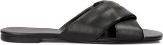 Kazar Zwarte leren muiltjes met zachte bandjes - Dames - Sandalen - Zwart - 39 EU - Leer - Schoenen