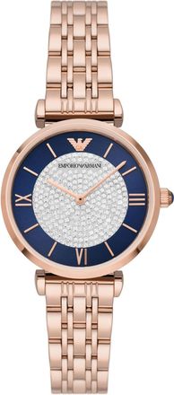 Emporio Armani Gianni T-bar Dames Horloge Rosékleurig AR11423