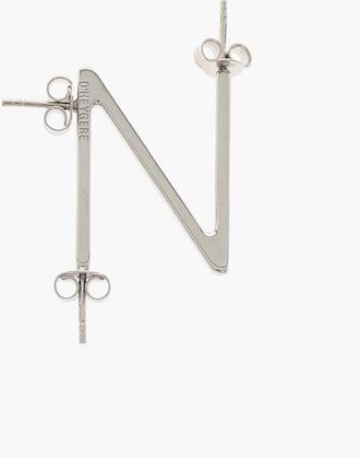 D'Heygere N-Shaped Silver Single Earrings size Unica