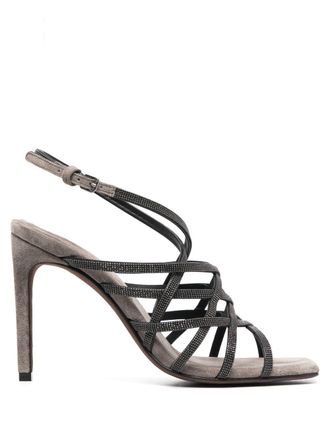 Brunello Cucinelli Sandali con tacco 110mm - Grigio