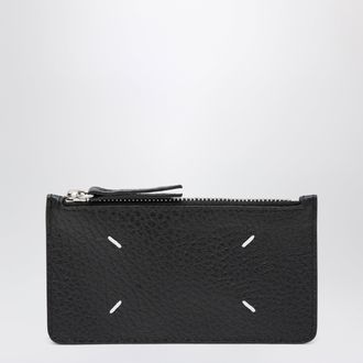 Maison Margiela Black Four Stitches Zip Cardholder