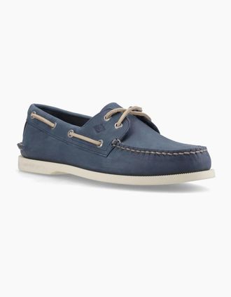Sperry Top-Sider Mens Sperry Authentic 2 Eye Boat Leather Mens Navy Boat Shoes - Blue - Size: 11
